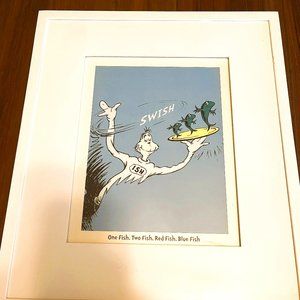 Dr Seuss Framed Print - One Fish Two Fish Red Fish Blue Fish